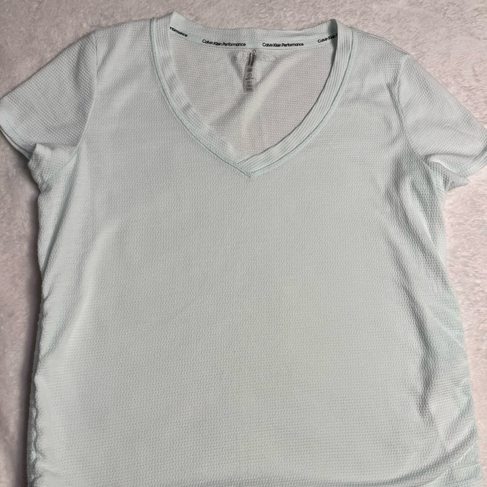 Calvin Klein Performance Mint V-Neck Short Sleeve Tee